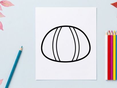 Einfache schwarze ovale Umrisszeichnung auf weißem Hintergrund. Minimalistische Halloween- oder Sportreifen-Illustration für Designprojekte.