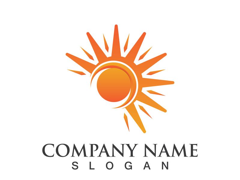 Creative sun concept logo illustration design template