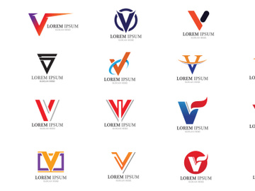 V letter initial logo vector preview picture