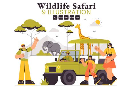 9 Wildlife Safari Experience Illustration