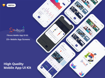 Stadeum-Fitness Mobile App UI Kit (SKETCH) preview picture