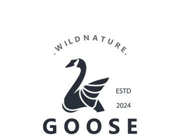 Animal Goose bird nature logo with modern style inspiration. premium design preview picture