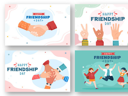 17 Happy Friendship Day Cartoon Illustration