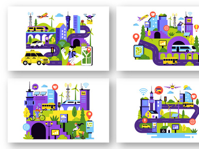 10 Smart City Infrastructure Illustration