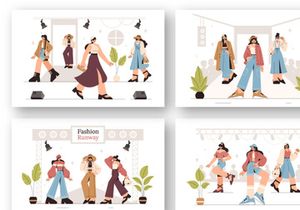 9 Fashion Runway Illustration