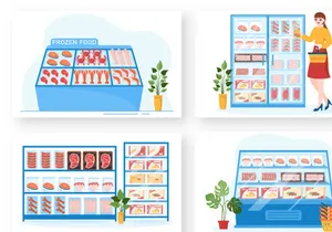 10 Frozen Food Store Illustration