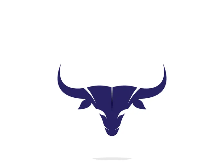 Bull head horns logo design.