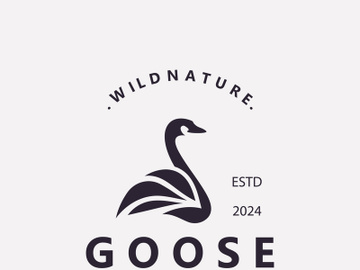 Animal Goose bird nature logo with modern style inspiration. premium design preview picture