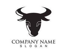 Bull head logo vector icon design illustration