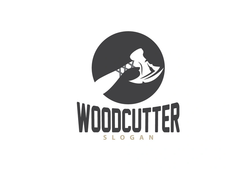 Ax Logo, Wood Cutting Tool Black Silhouette, Lumberjack Vector