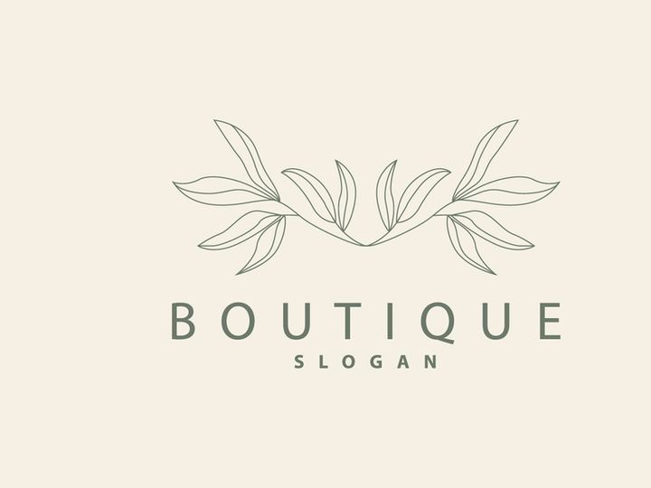Leaf Line Logo, Beautiful Hand Drawn Design