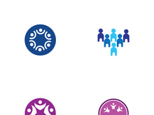 People social community logo design with creative idea