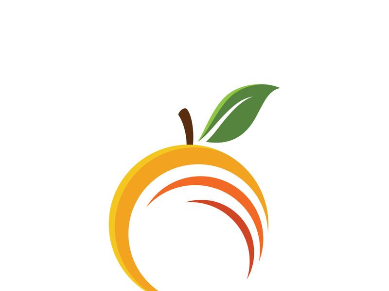Orange fruit logo  Vector design illustration icon