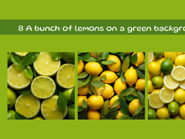 A bunch of lemons on a green background preview picture