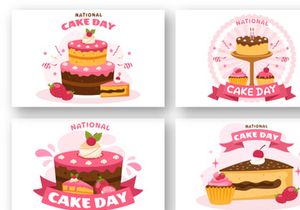 11 National Cake Day Vector Illustration