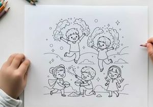 Children playing joyfully outdoor vector illustration