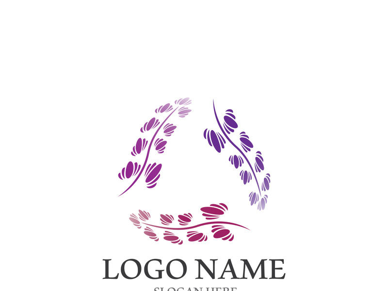 Fresh lavender flower logo vector flat design