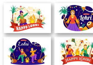 12 Happy Lohri Festival Illustration