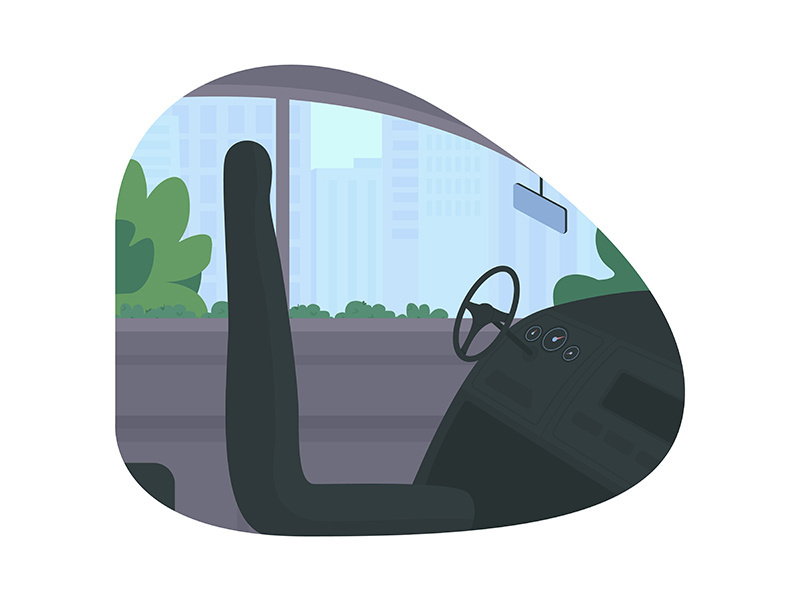 Drivers seat 2D vector web banner, poster