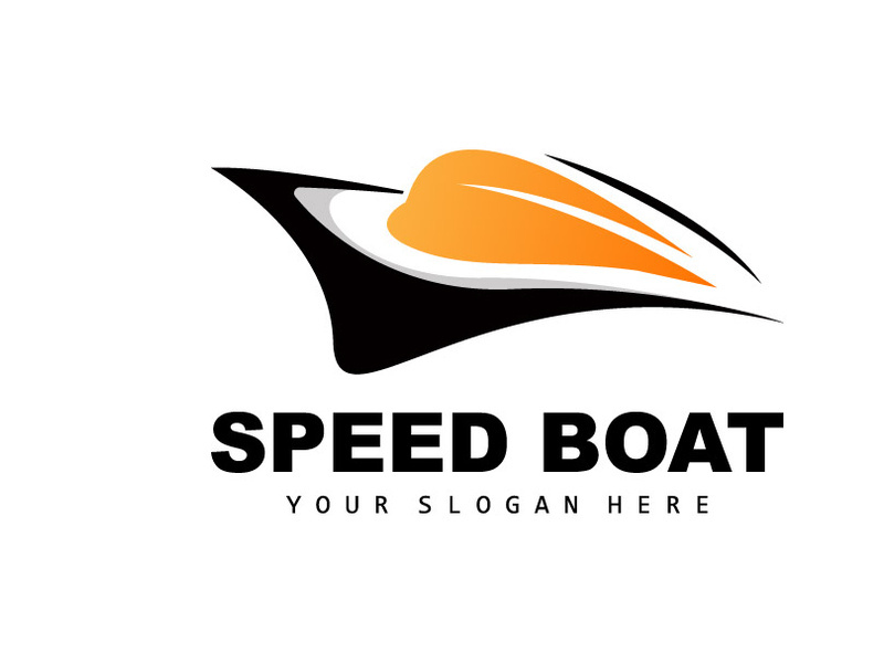 Speed Boat Logo, Fast Cargo Ship Vector, Sailboat, Design For Ship Manufacturing Company, Waterway Shipping, Marine Vehicles