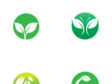 Natural green leaf logo design. preview picture