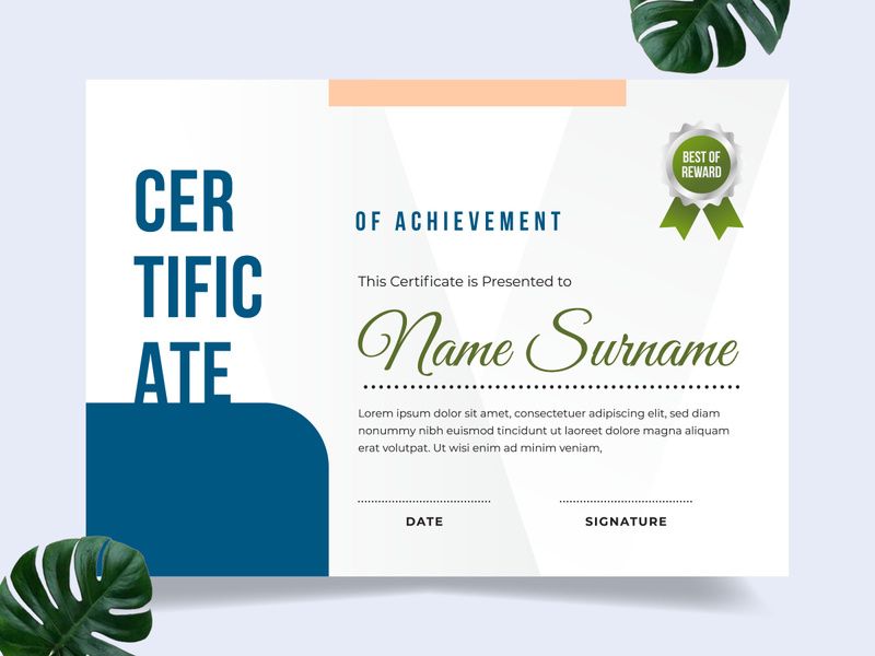 Modern certificate design template