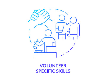 Volunteer specific skills blue gradient concept icon preview picture
