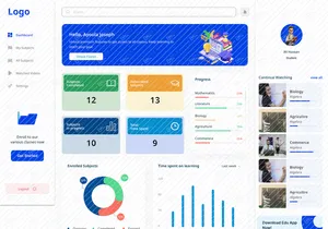 Modern E-Learning Dashboard UI/UX Design | Student LMS Web App I