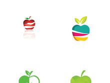 Colorful apple fruit logo design.