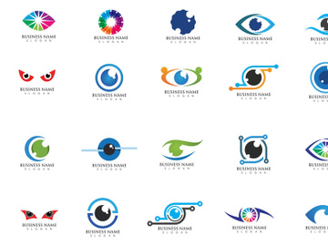Eye logo set bundle vector preview picture
