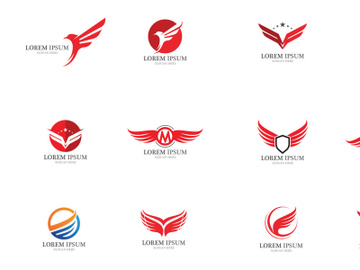 Wing bird falcon eagle logo vector preview picture