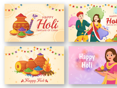 16 Happy Holi Festival Illustration