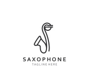 Saxophone music logo design simple modern and minimalist illustration