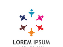 Community of people logo design with creative idea.