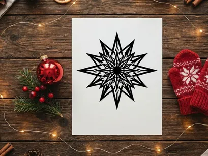 Desain geometris ledakan bintang hitam putih untuk penggunaan liburan atau dekoratif