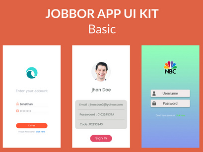 Jobbor Basic App UI Kit