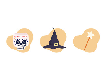 Preparing for Halloween party 2D vector isolated illustrations set preview picture