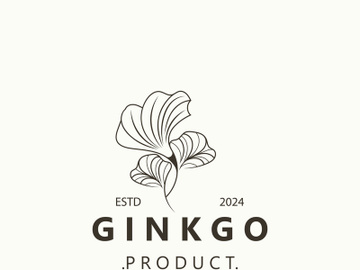 Ginkgo biloba leaf logo. can be used for herbal health products modern style logo design template preview picture