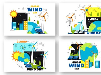 10 Global Wind Day Illustration