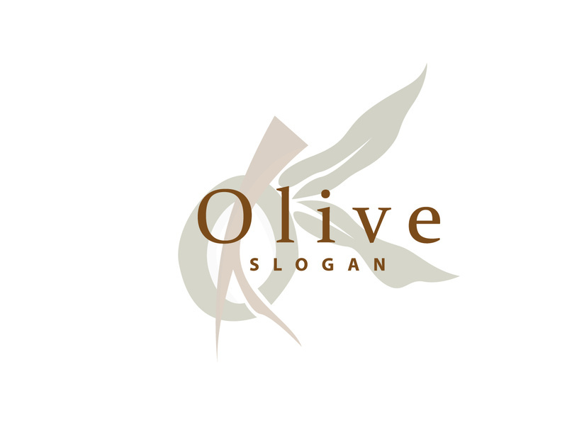 Olive Oil Logo, Olive Leaf Plant Herbal Garden Vector