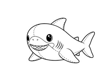 Friendly cartoon shark flying vector illustration preview picture