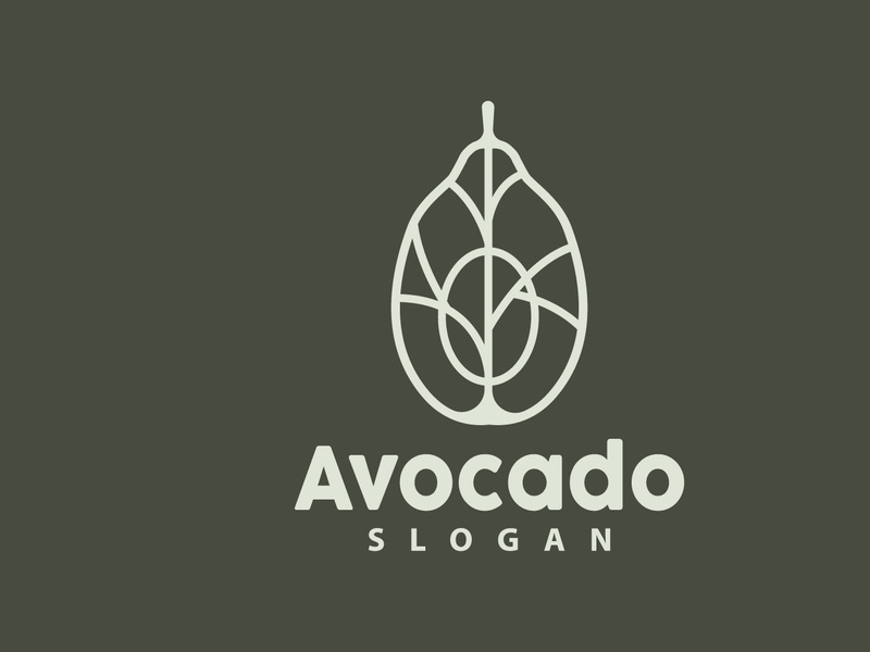 Avocado Logo, Fresh Fruit Vector Symbol Icon Design