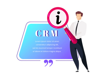 CRM flat color vector character quote preview picture