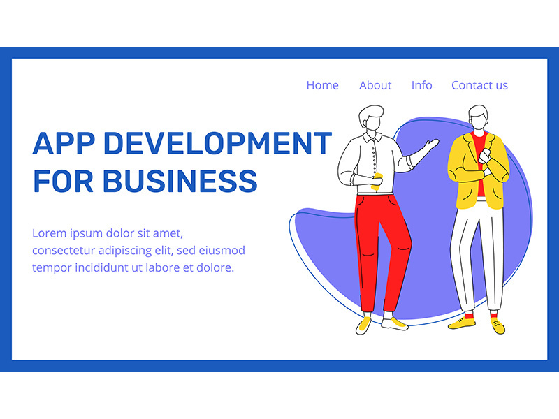 App development for business landing page vector template