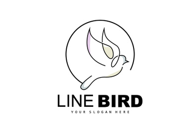 Bird Logo, Vector Hummingbird, Simple Simple line Style Design, Bird Wings Icon Product Brand preview picture