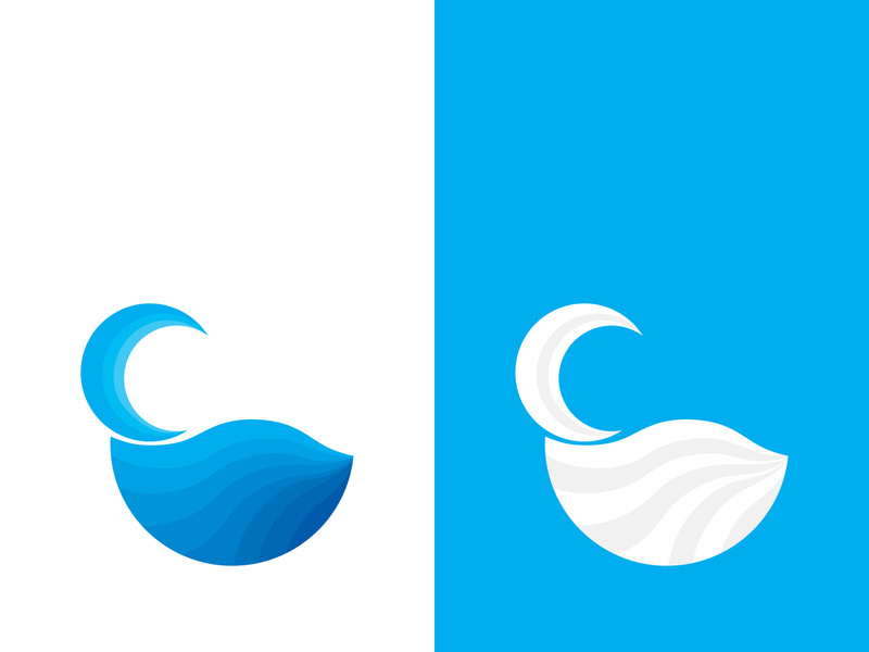 Wave beach vector illustration design logo