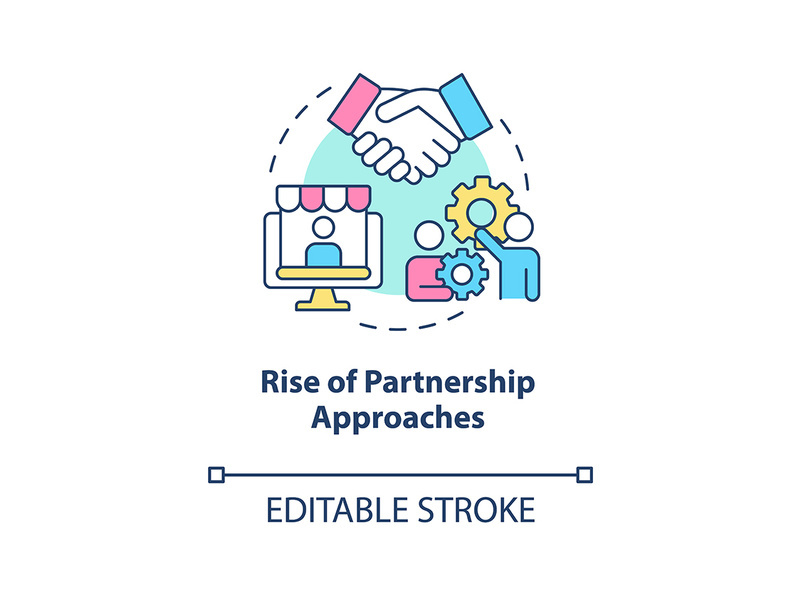 Rise of partnership approaches concept icon