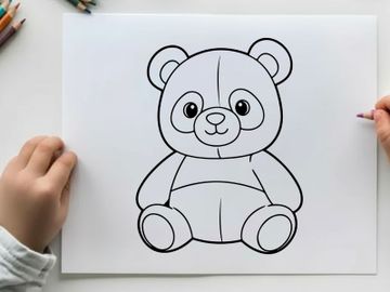Cute cartoon teddy bear sitting vector illustration flat design preview picture