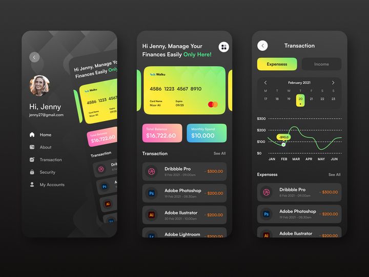 Finance mobile app UI/UX design