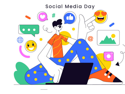 7 Social Media Day Illustration